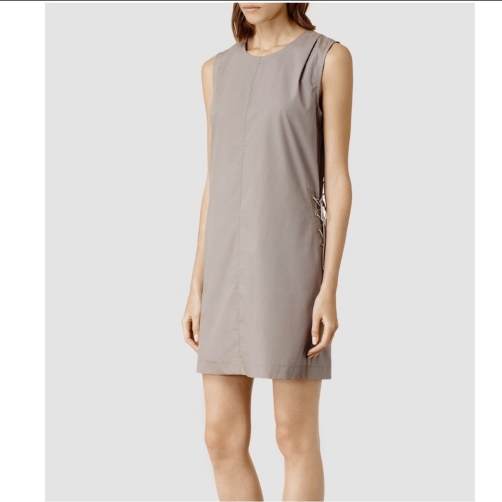 All saints Tan Vesta Dress Lace Up Side Sz 0